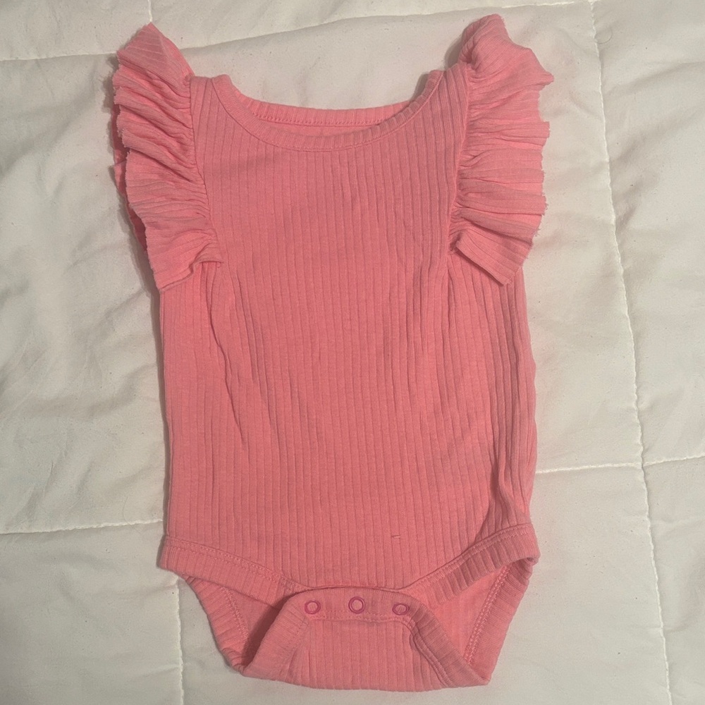 Cat & Jack Pink Ruffle Sleeve Bodysuit